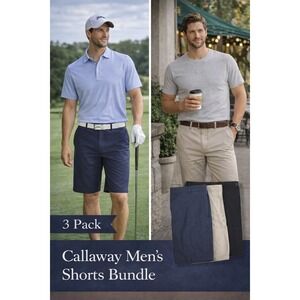 Men's Callaway Golf Shorts Bundle of 3 40 Waist Blue Black Tan Lightweight
